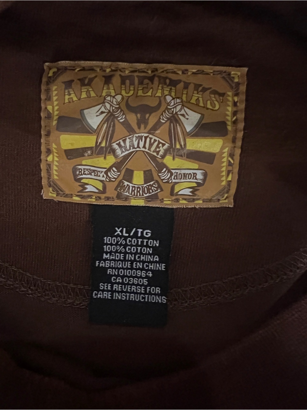Vintage Akademiks Brown Tribal Inspired Y2K 90’s Streetwear Graphic Tee Shirt-XL - Picture 3 of 8